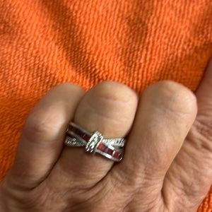 Size 10 Garnet and CZ ring